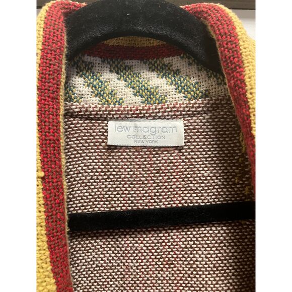 Lew Magram COLLECTION New York Native Indian Sweater Tapestry Chunky Knit EUC - Picture 6 of 12